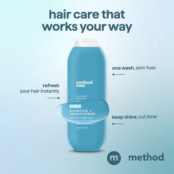 2-in-1 shampoo + conditioner - glacier + granite, 14 fl oz 5 2-in-1 shampoo + conditioner - glacier + granite, 14 fl oz