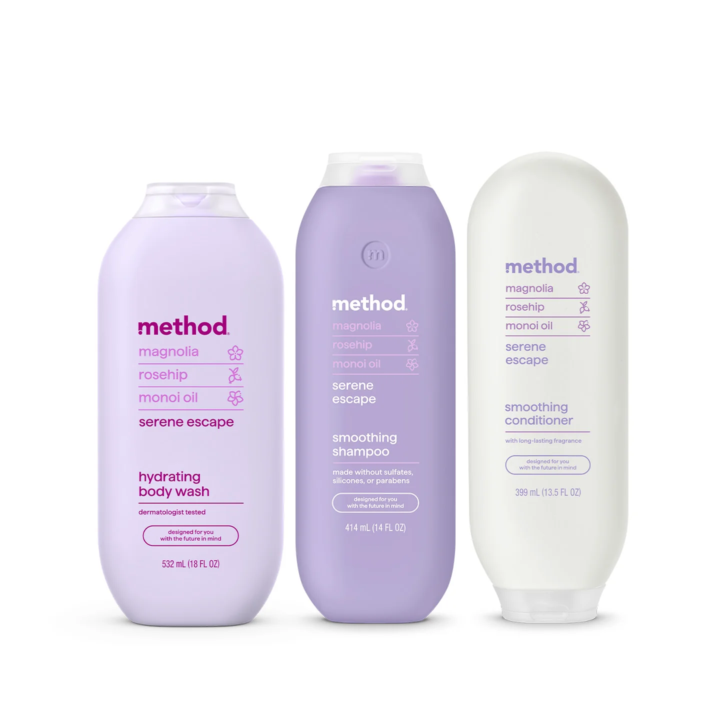 Shower Trio - Serene Escape, 45.5 Oz - Method