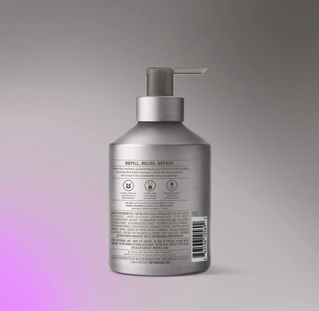 gel hand wash - violet + lavender, 12 fl oz