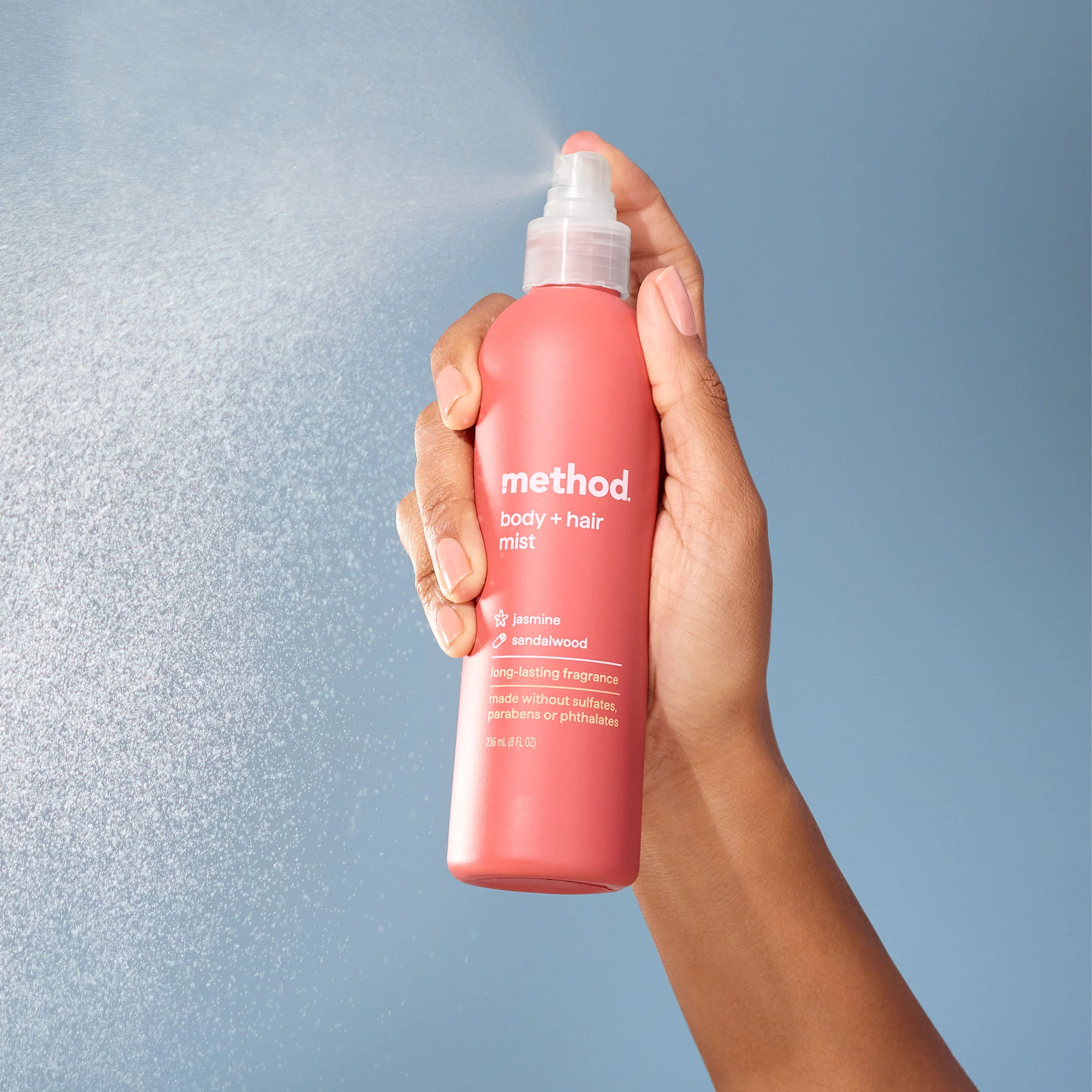body + hair mist - jasmine + sandalwood, 8 fl oz