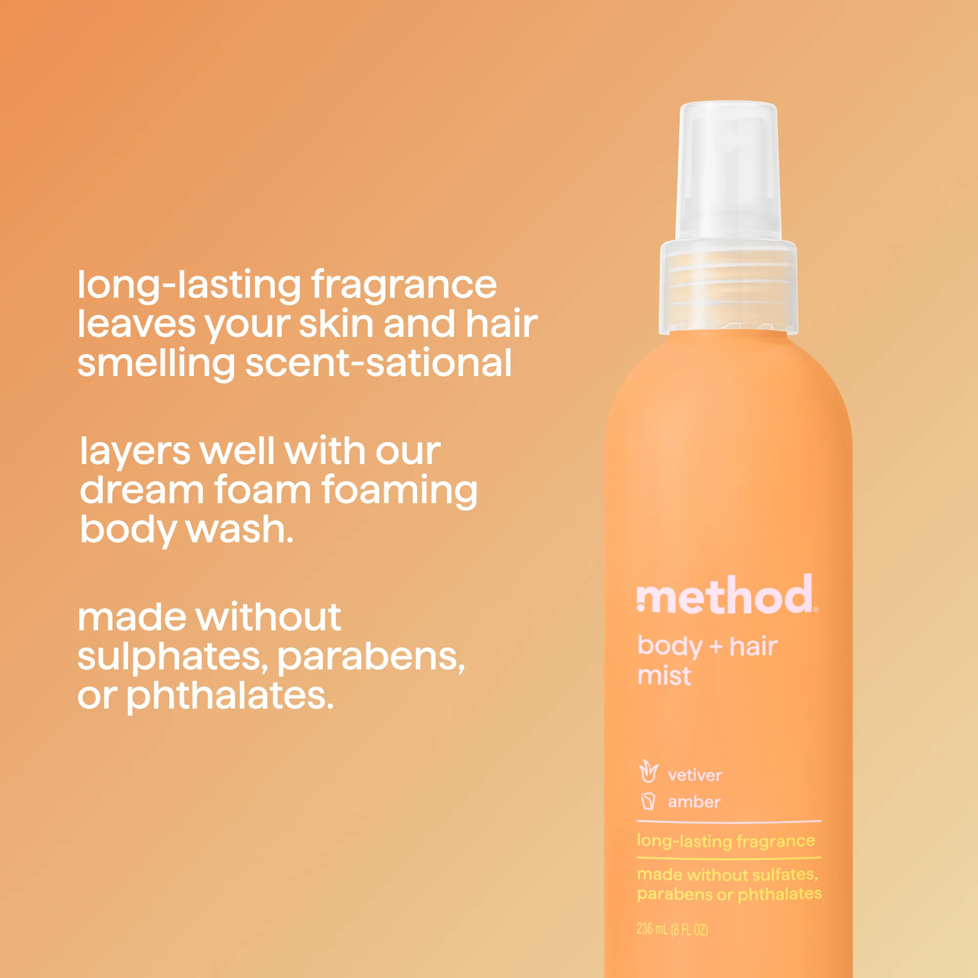 body + hair mist - vetiver + amber, 8 fl oz 4 body + hair mist - vetiver + amber, 8 fl oz