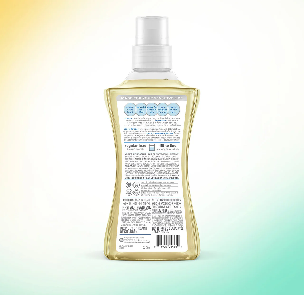 laundry detergent - free + clear, 53.5 fl oz 3 laundry detergent - free + clear, 53.5 fl oz