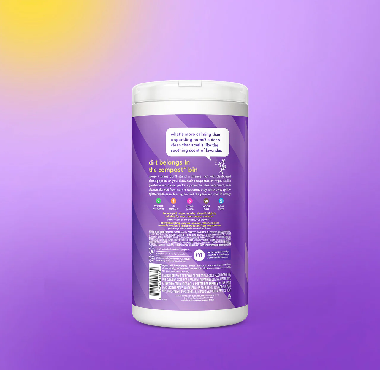 all-purpose cleaning wipes - french lavender, 70 ct