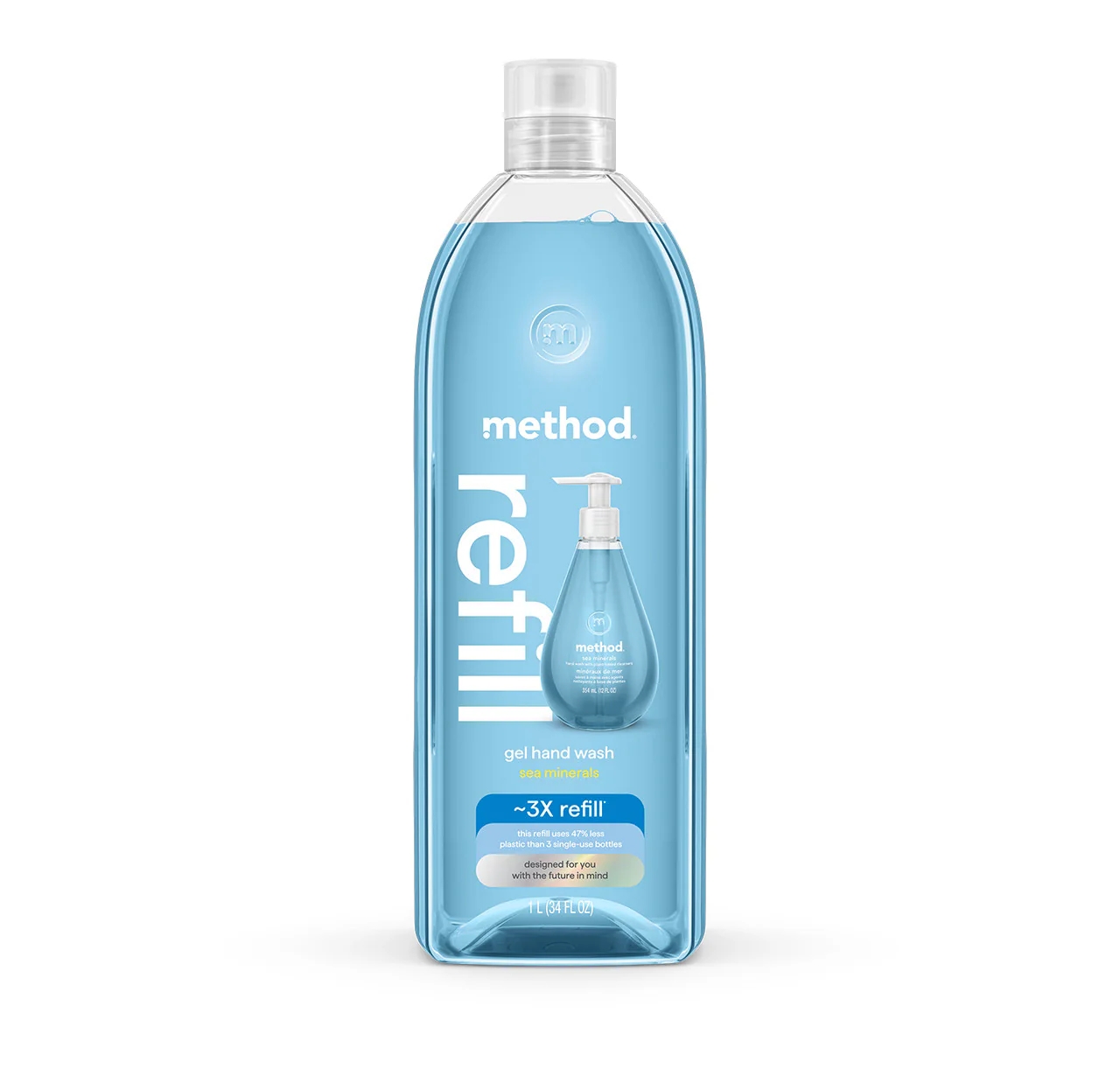gel hand wash refill - sea minerals, 34 fl oz 1
