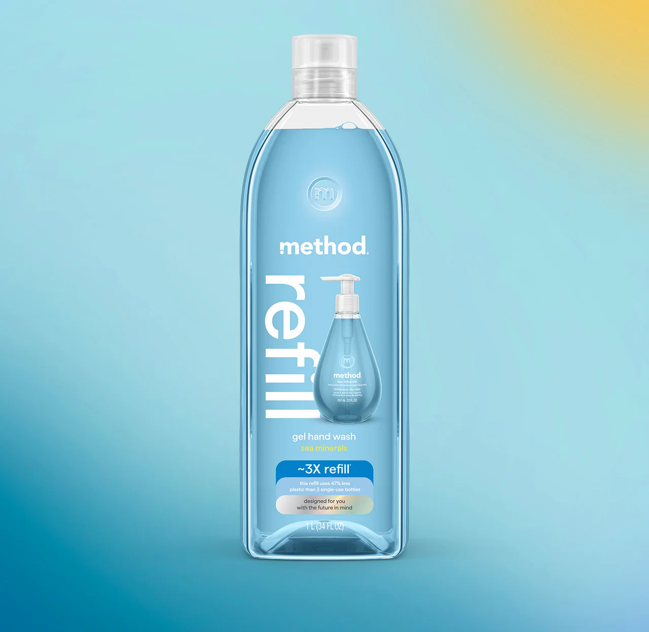 gel hand wash refill - sea minerals, 34 fl oz 1