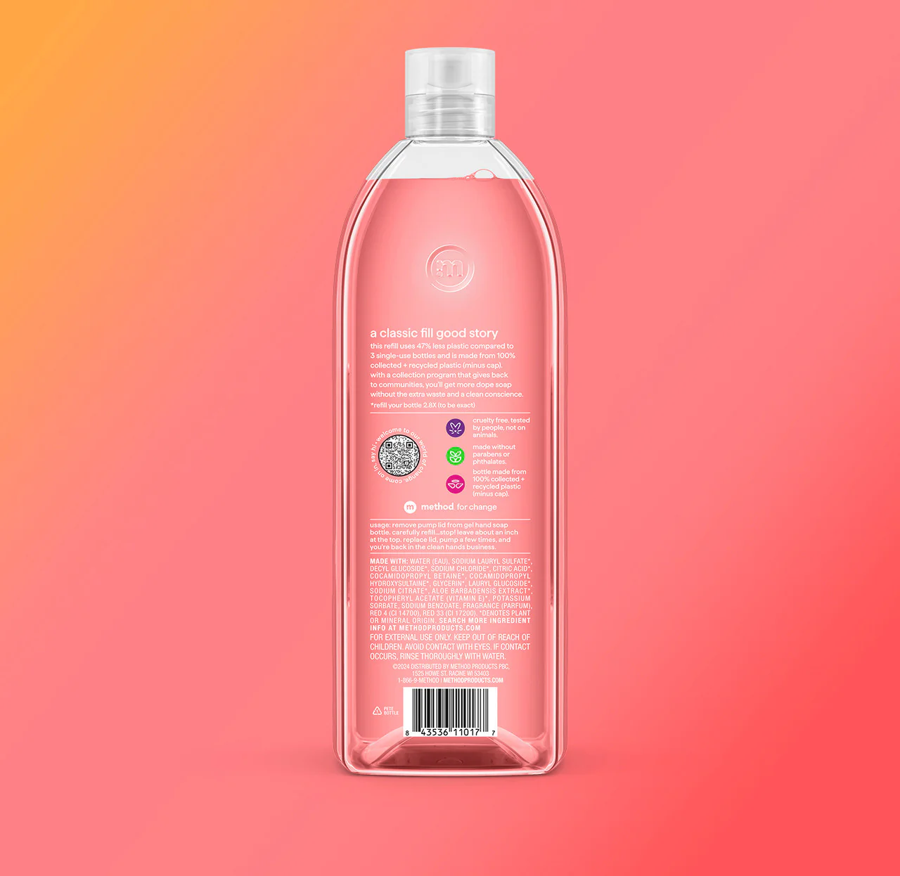 gel hand wash refill - pink grapefruit, 34 fl oz 1 3 gel hand wash refill - pink grapefruit, 34 fl oz 1