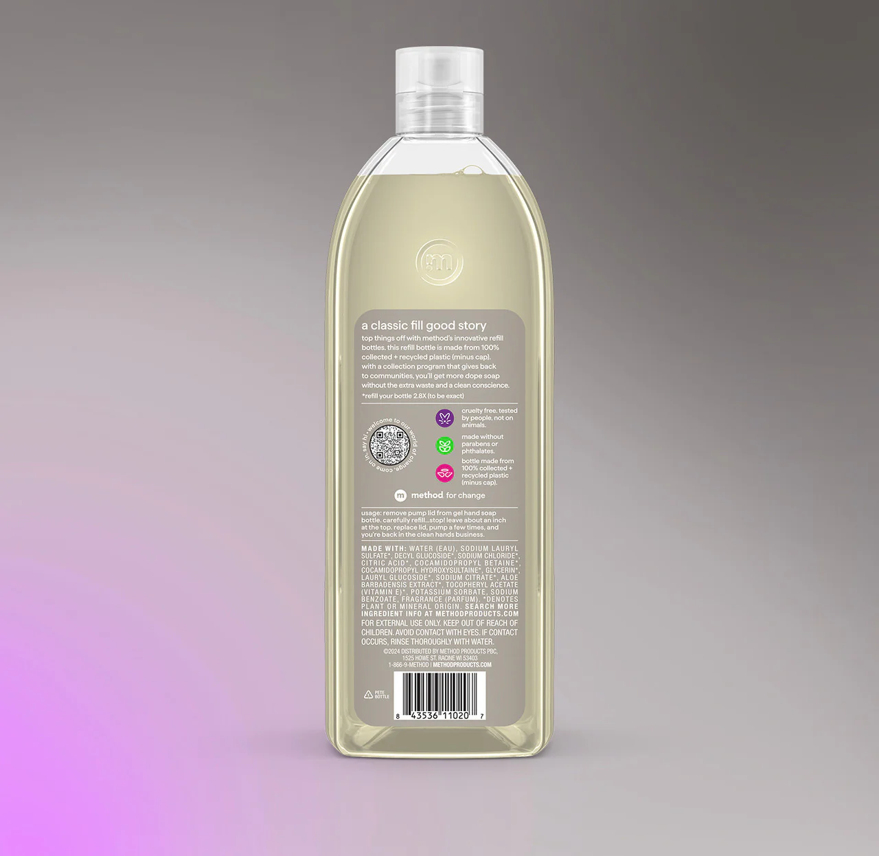 gel hand wash refill - violet + lavender, 34 fl oz 1