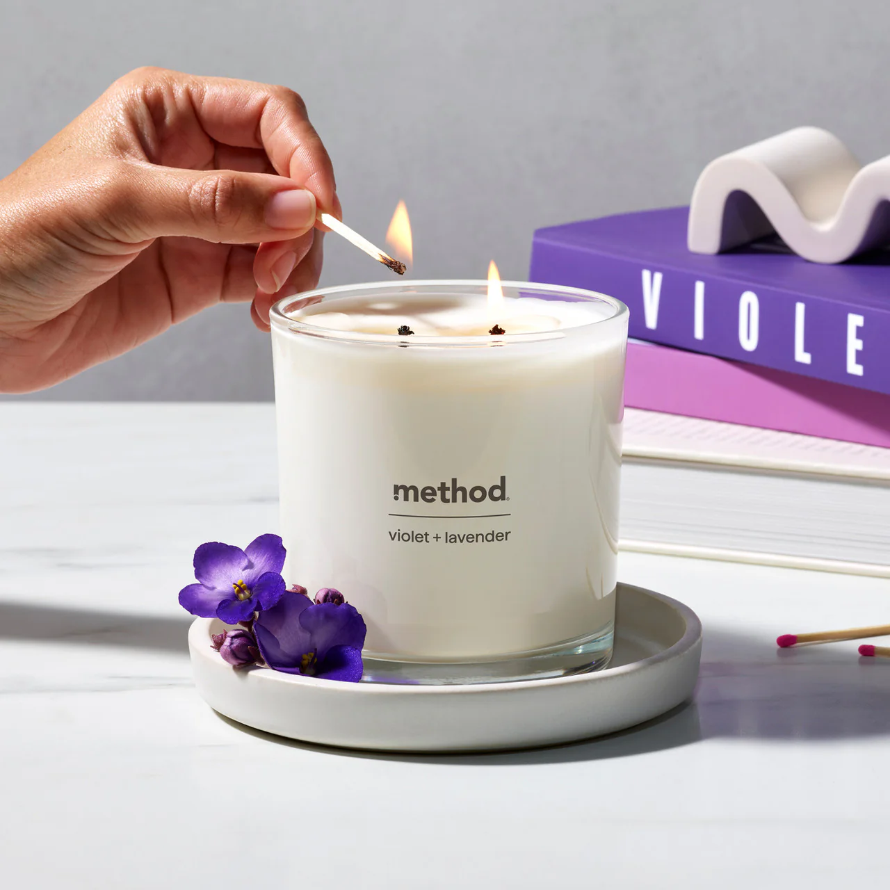 premium soy candle - violet + lavender, 14 oz 7 premium soy candle - violet + lavender, 14 oz